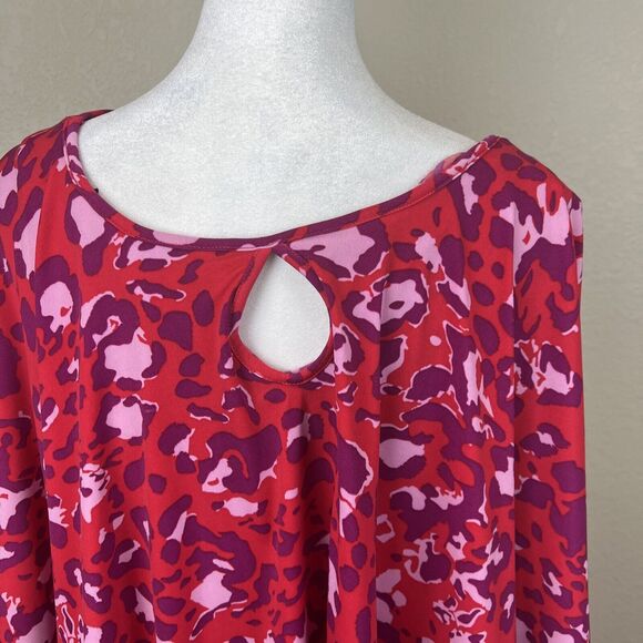 Imam Shirt Women Small Pink Red Purple Animal‎ Print Bold Leopard Cheetah - Picture 4 of 13
